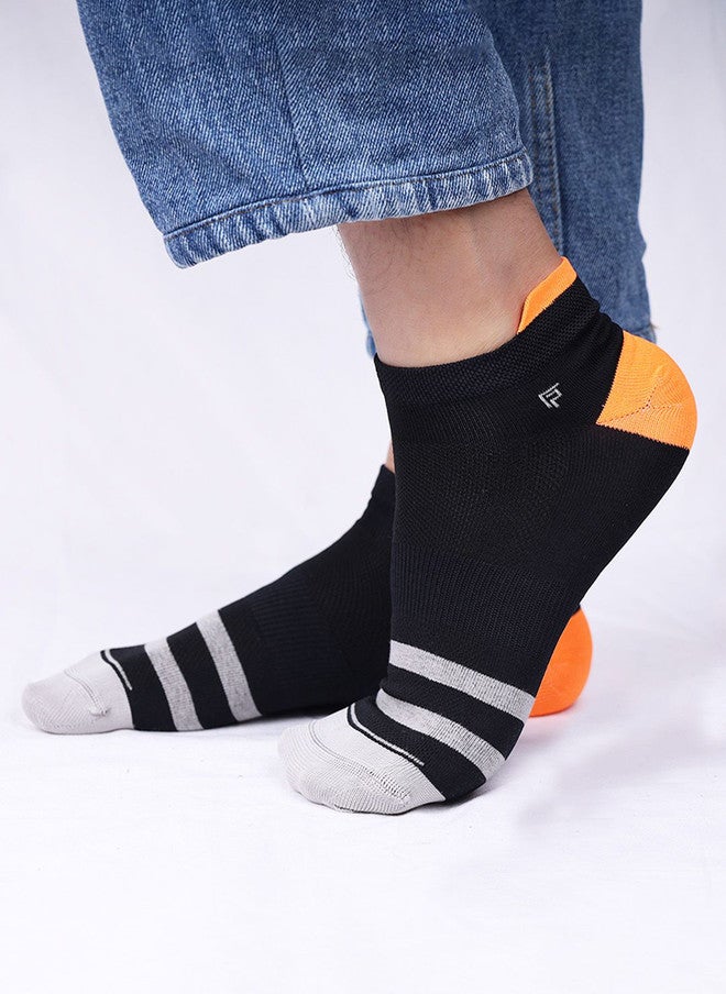 FOOTPRINTS Unisex Pack Of 3 Anti Slip Silicon Grip Ankle Length Socks - Image 2